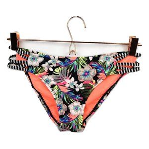 California Waves M Hibiscus Strappy Bikini Hipster